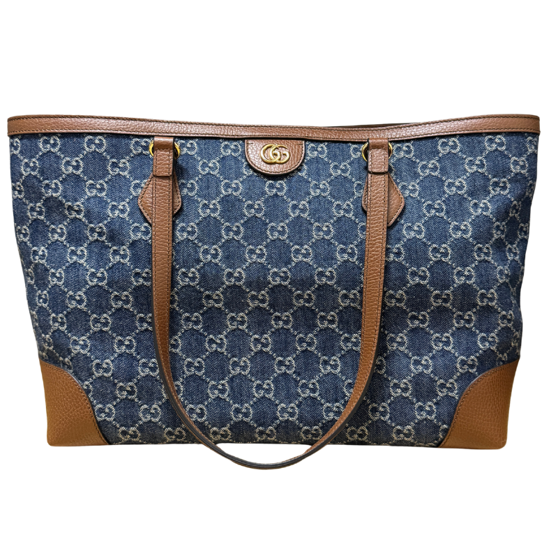 Gucci GG Denim Ophidia Medium Shopping Tote