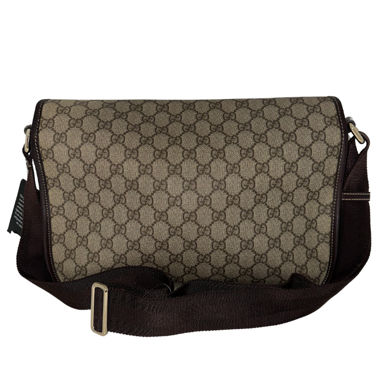 Gucci Double Flap Messenger

GG Monogram&nbsp;

Double Buckle&nbsp;

Adjustable Crossbody

Nylon Shoulder Strap&nbsp;

Leather Trim&nbsp;