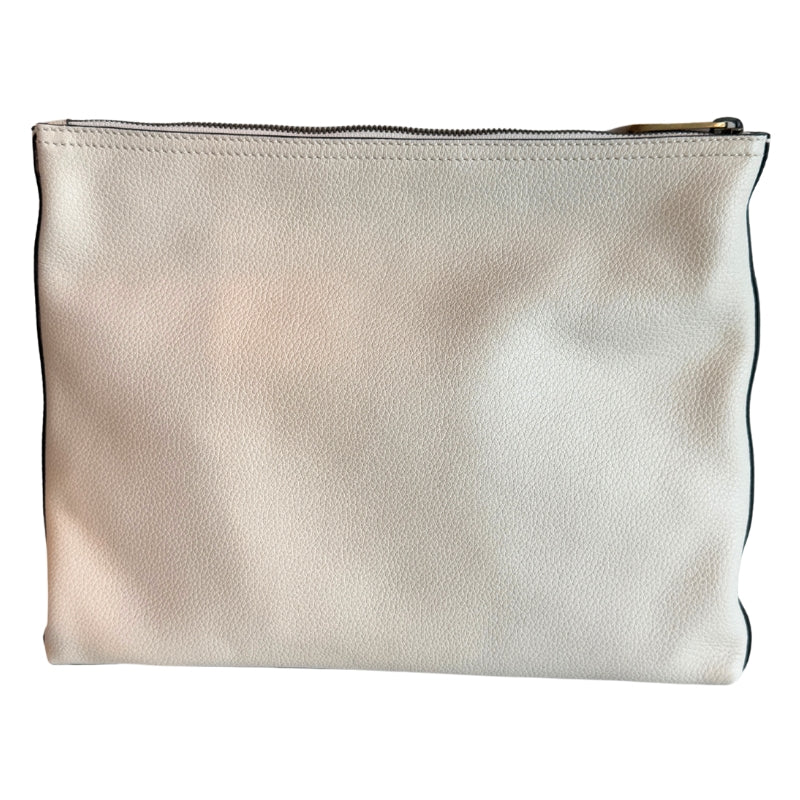 Gucci Leather Logo Print Zip Pouch Clutch