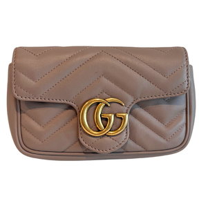 Gucci Matelasse GG Marmont Super Mini Crossbody Bag