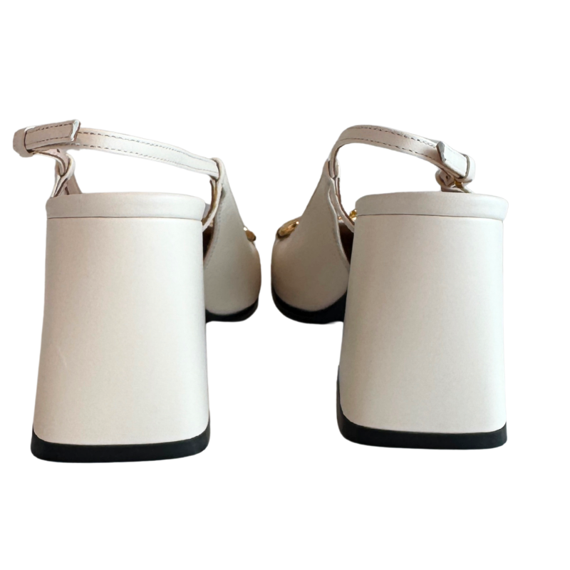 Gucci Baby Mid-Heel Horsebit Slingback Heels