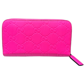 Gucci GG Neon Rubber-Effect Leather Zip-Around Wallet