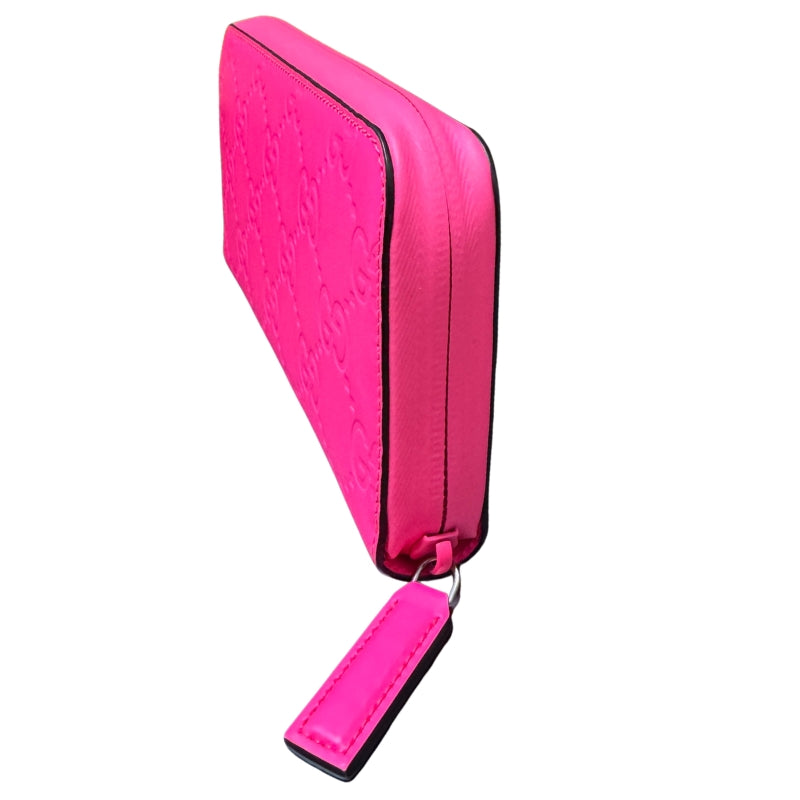 Gucci GG Neon Rubber-Effect Leather Zip-Around Wallet