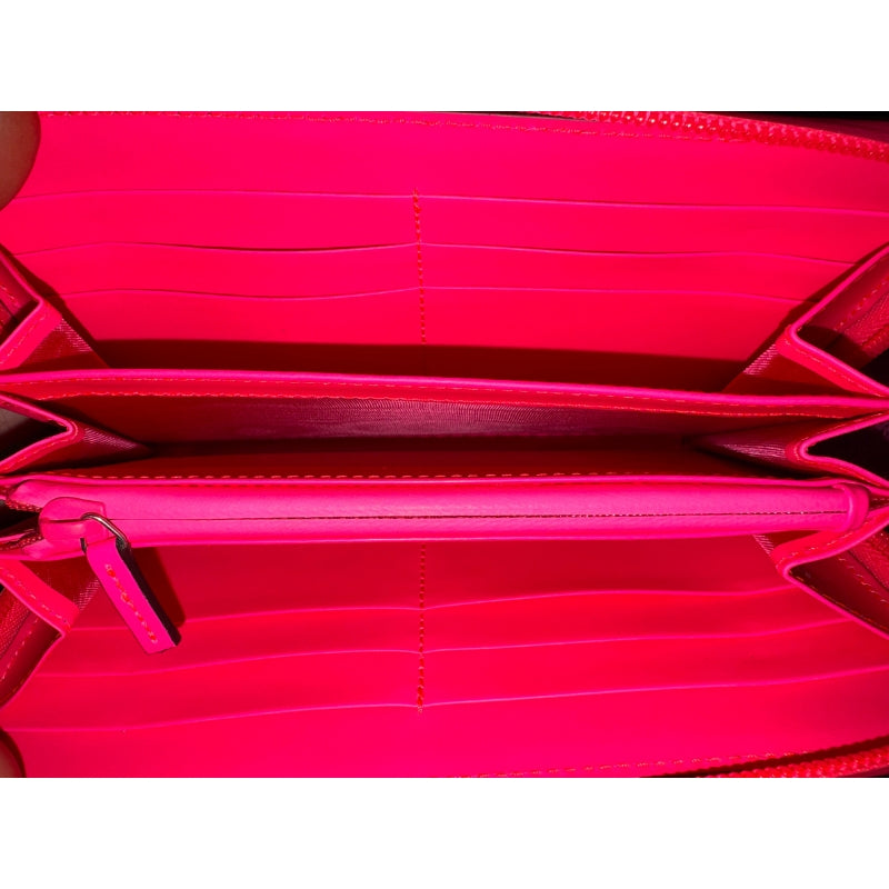 Gucci GG Neon Rubber-Effect Leather Zip-Around Wallet