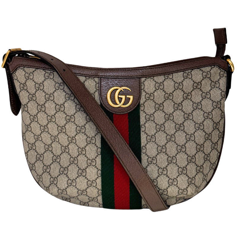 Gucci Supreme Web Small Ophidia Half Moon Hobo Bag