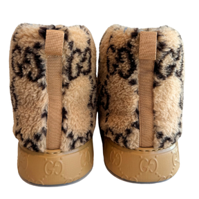 Gucci Giant Monogram Shearling Platform Ankle Boots