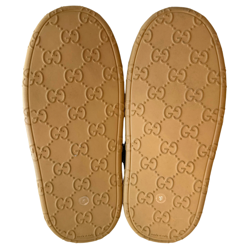 Gucci Giant Monogram Shearling Platform Ankle Boots