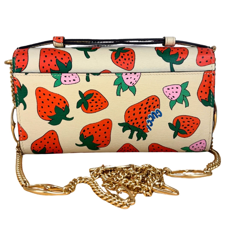 Gucci Strawberry Print Mini Zumi Bag