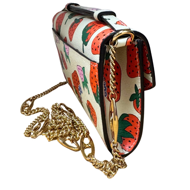 Gucci Strawberry Print Mini Zumi Bag