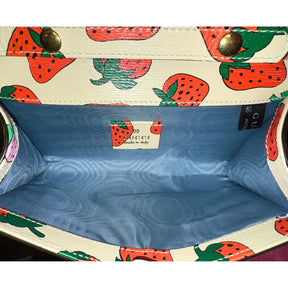 Gucci Strawberry Print Mini Zumi Bag