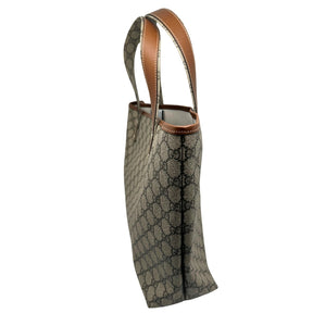 Gucci Tote Neutrals GG Logo Gold Hardware & Leather Handles Leather Trim Dual Straps Canvas Lining Single Interior Pocket Dust Bag Included