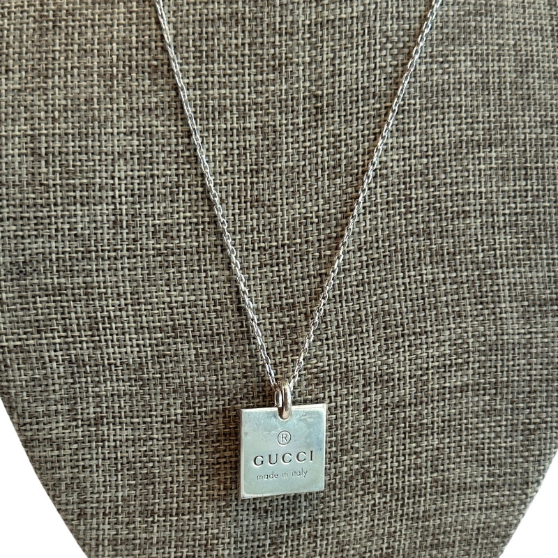 Gucci Trademark Square Tag Necklace