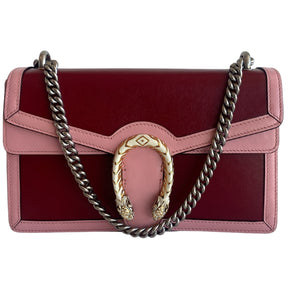 Gucci Two Tone Dionysus Front Red And Pink Leather 