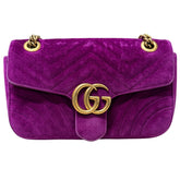 Gucci Velvet Matelasse Marmont Medium Shoulder Bag