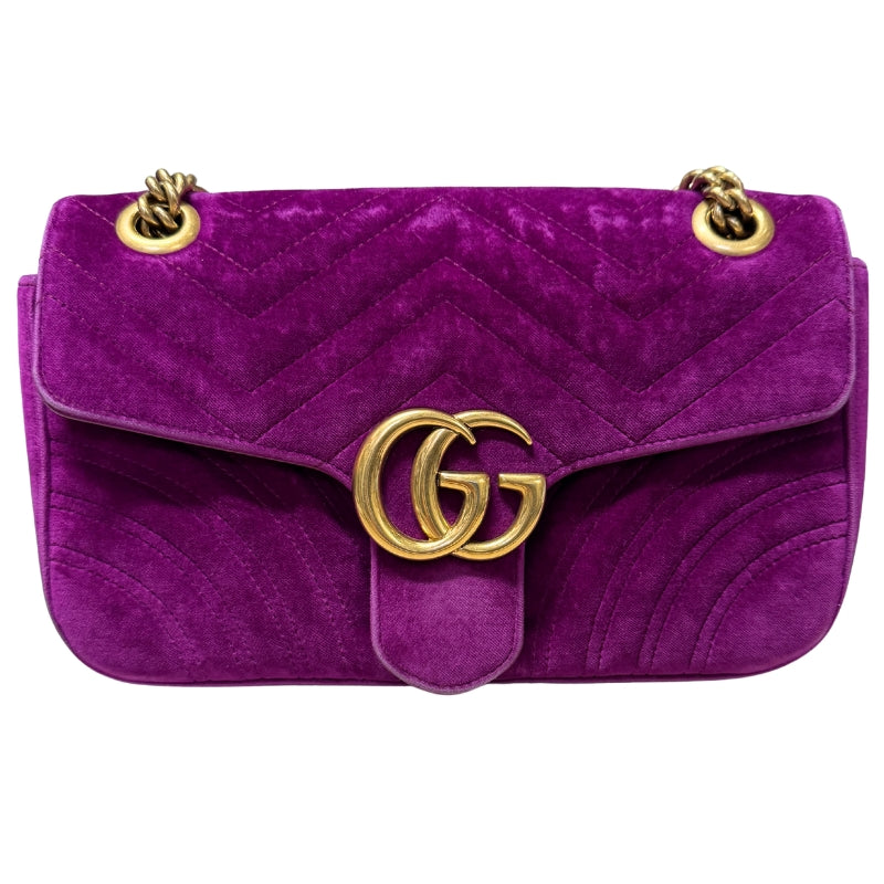 Gucci Velvet Matelasse Marmont Medium Shoulder Bag