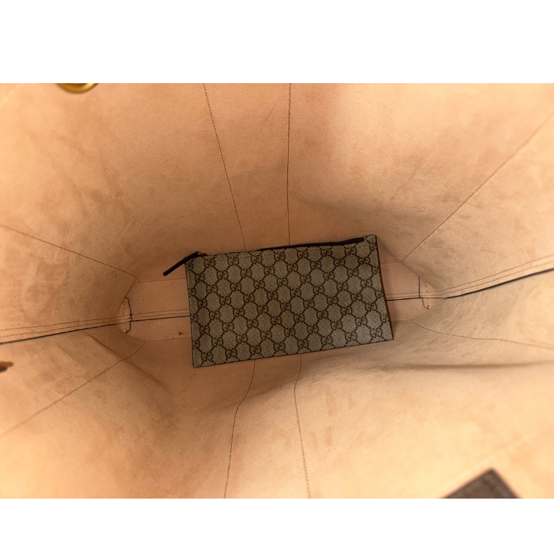 Gucci GG Supreme Monogram Web Stripe Ophidia Large Vertical Shopping Tote