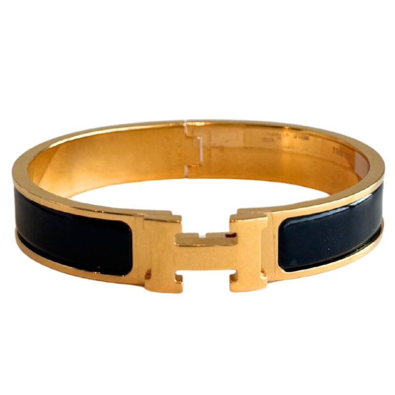 Hermes Enamel Clic Clac H Narrow Bangle Bracelet