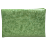 Hermes Vert Criquet Epsom Calvi Duo Card Holder