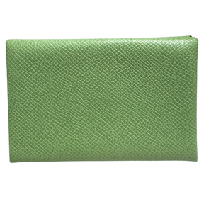 Hermes Vert Criquet Epsom Calvi Duo Card Holder