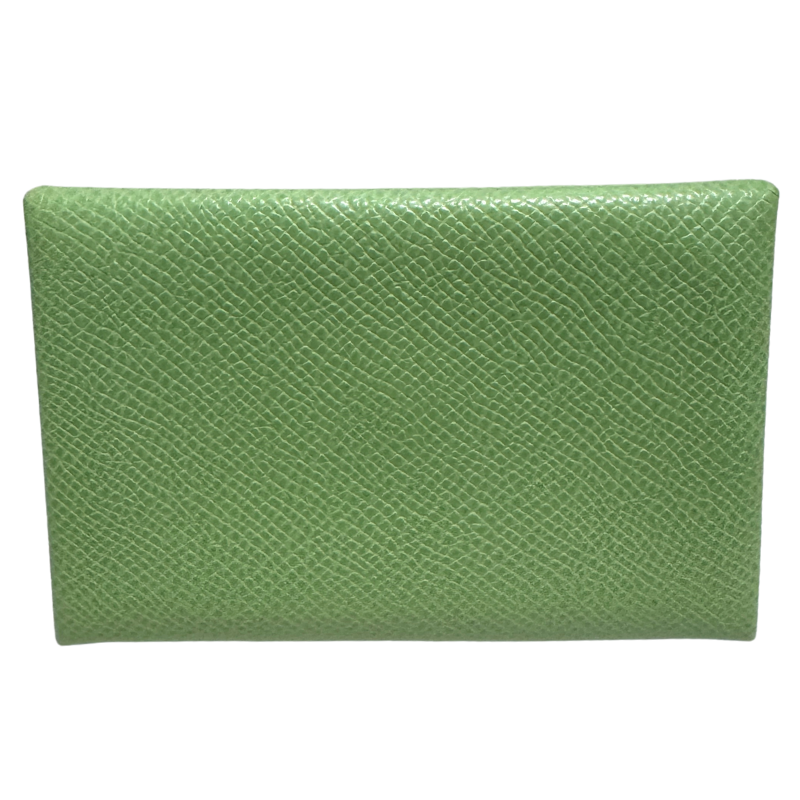 Hermes Vert Criquet Epsom Calvi Duo Card Holder