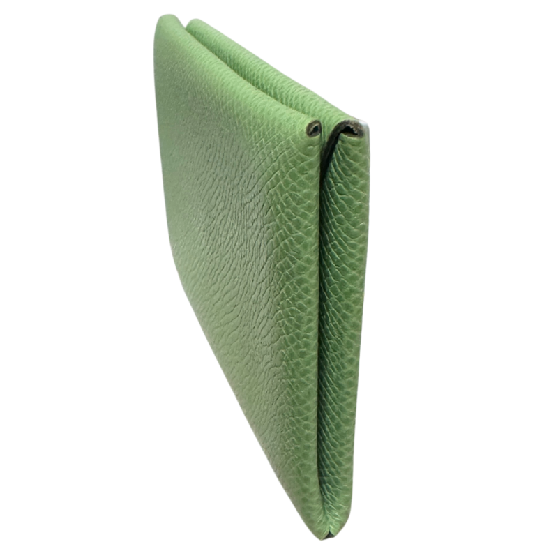 Hermes Vert Criquet Epsom Calvi Duo Card Holder