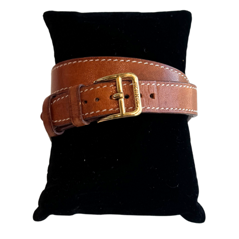 Hermes 20mm Kelly Cadena Quartz Double Wrap Lock Watch