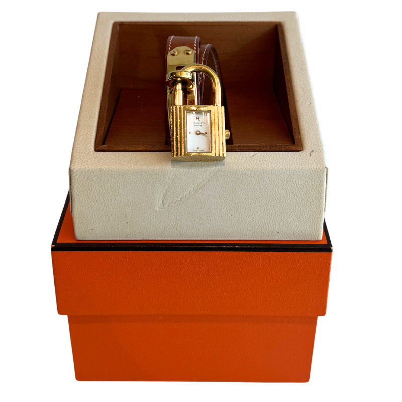 Hermes 20mm Kelly Cadena Quartz Double Wrap Lock Watch