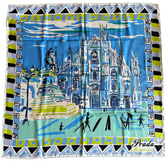 Prada Pittoresque Milano Silk Foulard Scarf
