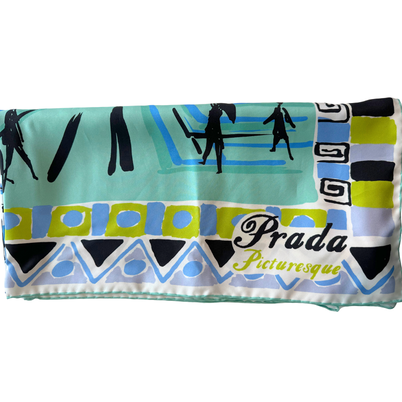 Prada Pittoresque Milano Silk Foulard Scarf