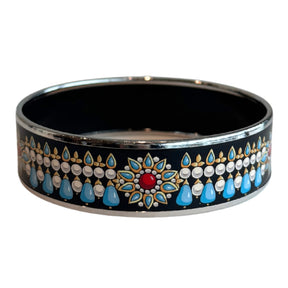Hermes Vintage Wide Enamel Printed Bangle