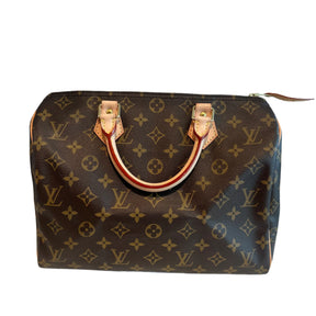 Louis Vuitton Speedy Mono&nbsp;

Louis Vuitton Top Handle Bag

Brown Coated Canvas

Brass Hardware

Leather Trim&nbsp;

Rolled Handles&nbsp;