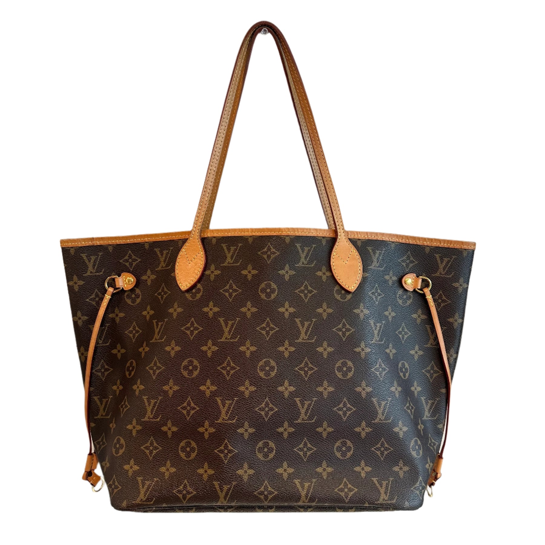 Louis Vuitton Neverfull MM

Beige

Monogram Coated Canvas

Natural Cowhide-Leather Trim

Gold-Toned Hardware

Hook Closure