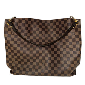 Louis Vuitton Gracefull MM&nbsp;

Louis Vuitton Hobo

Brown Coated Canvas&nbsp;

Damier Ebene Pattern

Brass Hardware

Leather Trim&nbsp;

Flat Handle&nbsp;

Single Interior Pocket&nbsp;