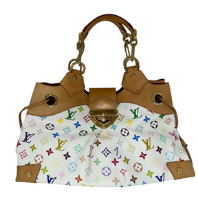 Louis Vuitton Ursula Multicolor&nbsp;

White Toile and Multicolor&nbsp;

Louis Vuitton Monogram&nbsp;

Vachetta Cowhide Leather Handles&nbsp;

Large Gold Chains

Press Lock Crossover Closure&nbsp;