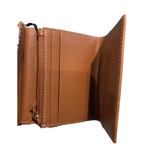 Interior of Polene Number Seven Mini Crossbody Wallet on a White Background. 