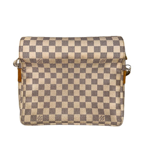 Louis Vuitton Naviglio Shoulder Bag&nbsp;  Damier White Canvas  Vachetta Leather Trim&nbsp;  Short Top Flaps  Gold-Toned Hardware&nbsp;  Top Zipper&nbsp;  Nylon Canvas Strap&nbsp;