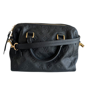 Louis Vuitton Empreinte Speedy  Embossed Black Leather&nbsp;  Rolled Leather Handles  Top Zipper&nbsp;  Detachable Strap  Gold-Toned Hardware&nbsp;