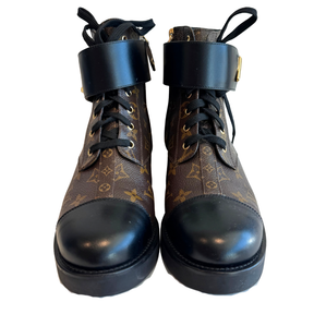Louis Vuitton Monogram Wonderland Flat Ranger Combat Boots