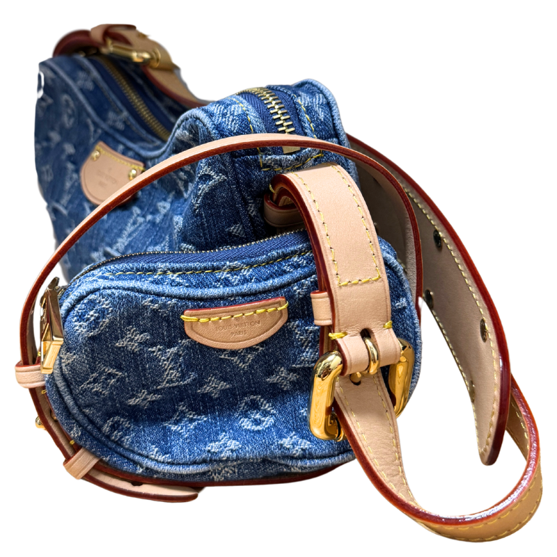 Louis Vuitton Denim Croissant MM And Mini Pochette