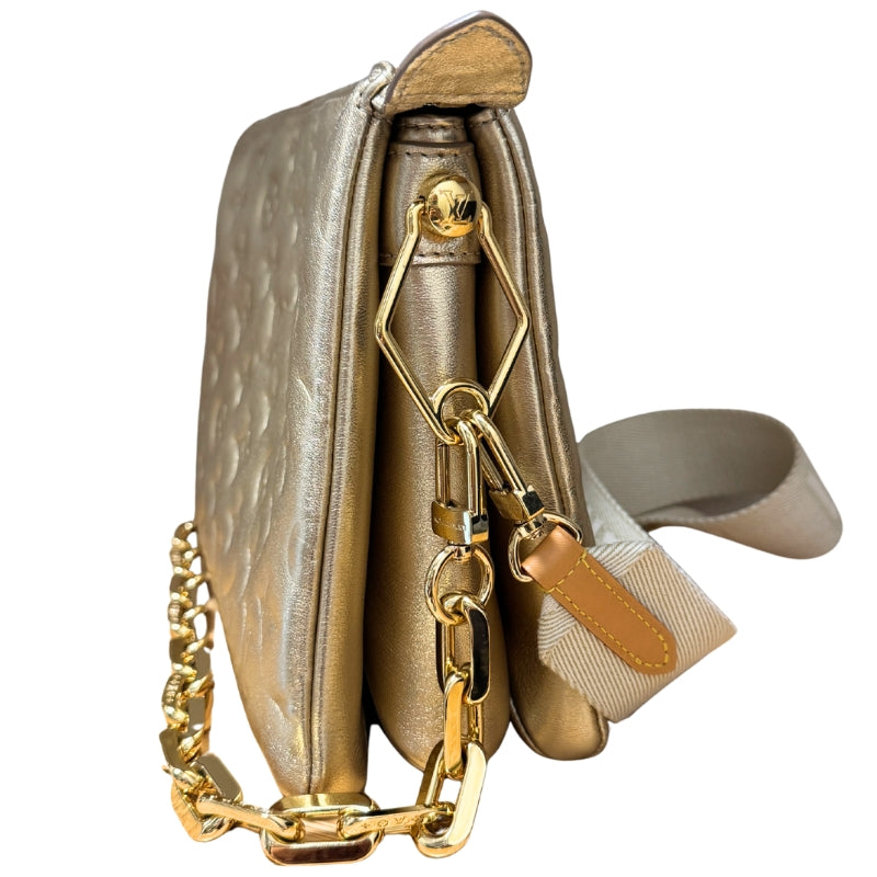 Louis Vuitton Empreinte Monogram Metallic Gold Coussin MM