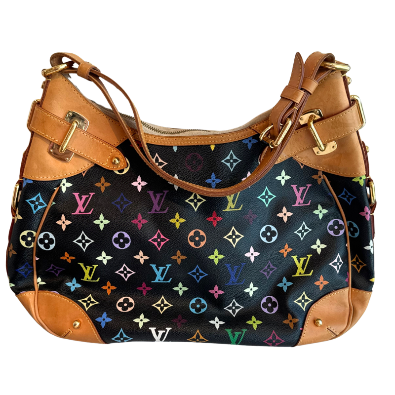 Louis Vuitton x Takashi Murakami Multicolor Monogram Greta Shoulder Bag