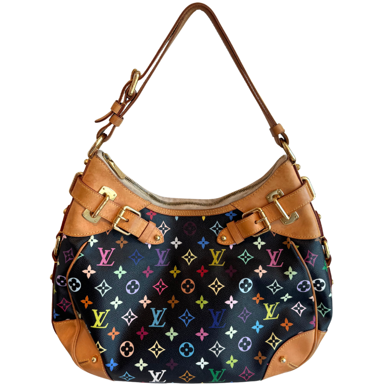 Louis Vuitton x Takashi Murakami Multicolor Monogram Greta Shoulder Bag