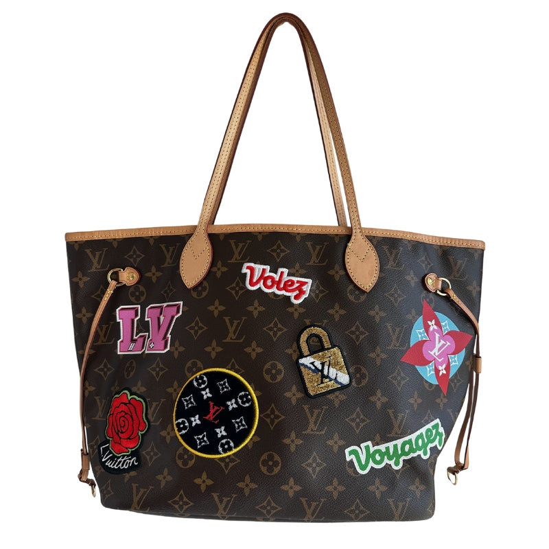 Louis Vuitton Monogram Travel Stickers

Neverfull MM&nbsp;

LV Coated Canvas&nbsp;

Printed Stickers

Embroidered Microfier&nbsp;

Sequins Patches&nbsp;

Vachetta Shoulder Straps&nbsp;

Side Cinch Straps