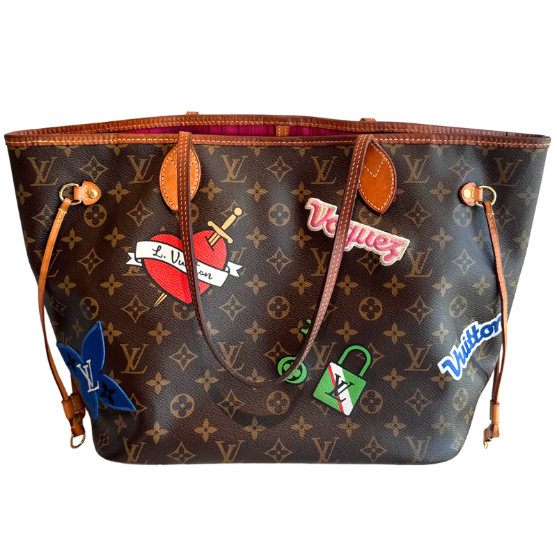 Louis Vuitton Limited Edition Monogram Travel Patches Neverfull MM