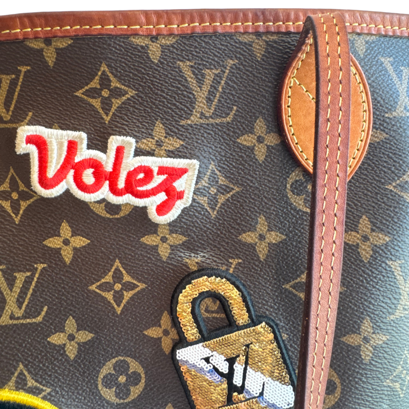 Louis Vuitton Limited Edition Monogram Travel Patches Neverfull MM