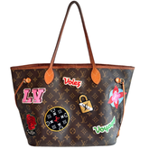 Louis Vuitton Limited Edition Monogram Travel Patches Neverfull MM