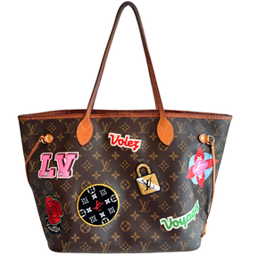 Louis Vuitton Limited Edition Monogram Travel Patches Neverfull MM