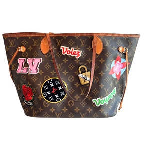 Louis Vuitton Limited Edition Monogram Travel Patches Neverfull MM