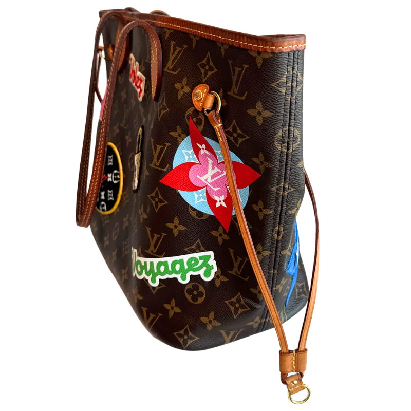 Louis Vuitton Limited Edition Monogram Travel Patches Neverfull MM