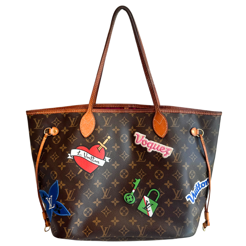 Louis Vuitton Limited Edition Monogram Travel Patches Neverfull MM